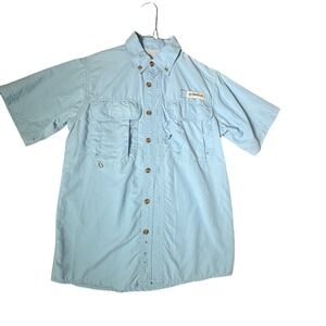 Magellan Outdoors  Fishing‎ Shirt  Blue Short Sleeve UPF Sun Protection M 10 12
